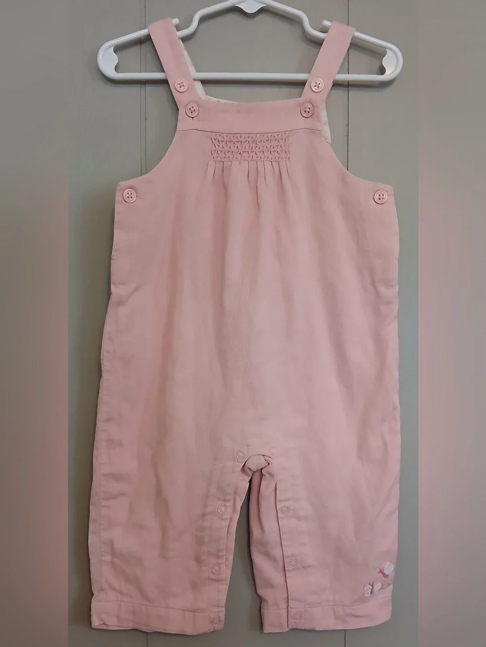 Janie And Jack Girls 6-12 Months Butterfly Smocked Overalls